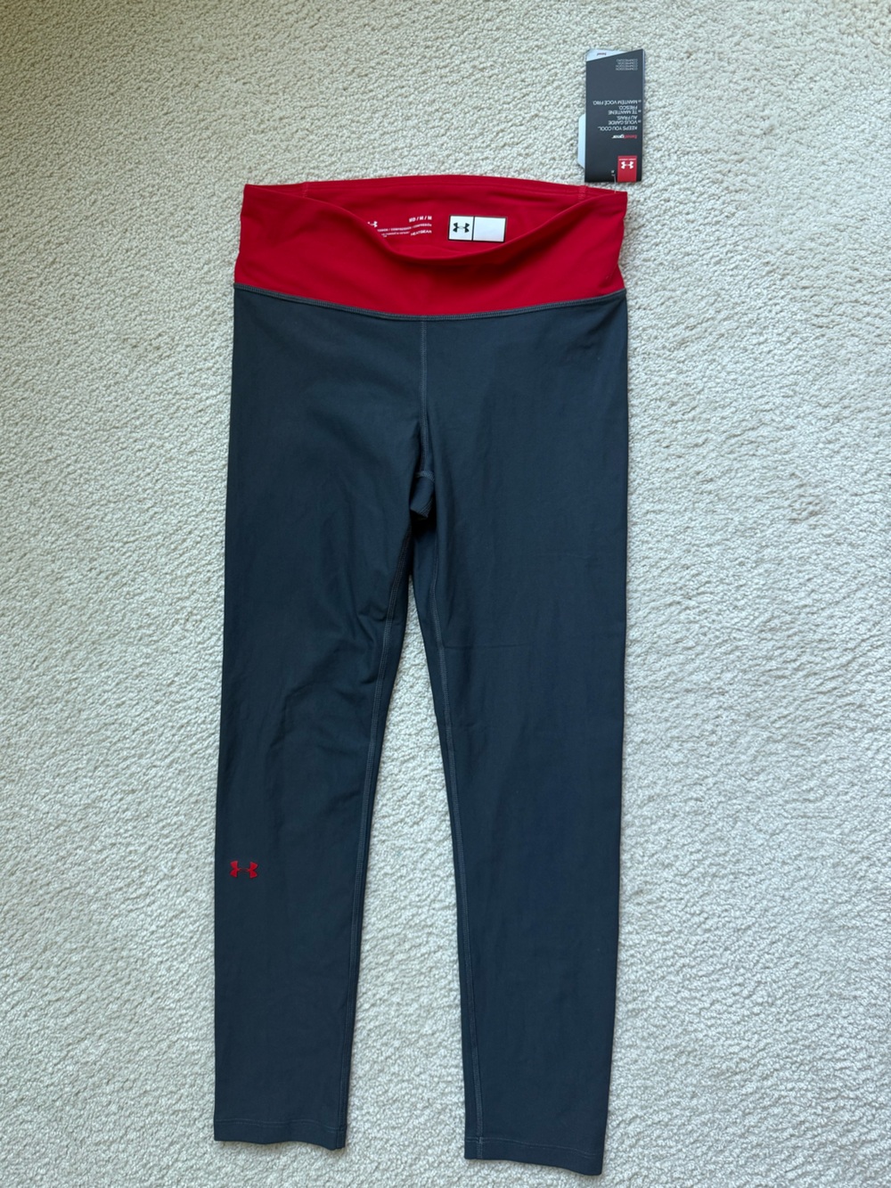Under Armour women’s Black Leggings with Red Waistband